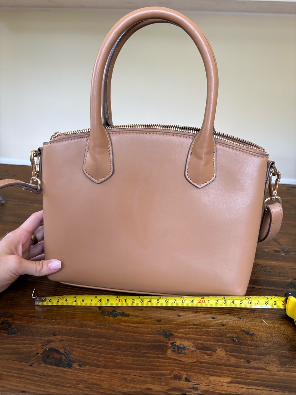 Classic Women's Satchel in Light Tan with Gold Hardware